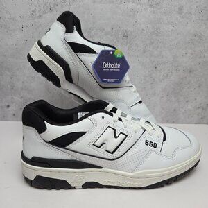 New Balance BB550 Mens White/Black Sneakers Size 10 Ortholite Insoles NWB